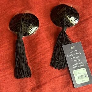 Lane Bryant Cacique Seriously Sexy black tassel breast/ nipple pasties ❤️🔥